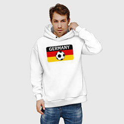 Толстовка оверсайз мужская Football Germany, цвет: белый — фото 2