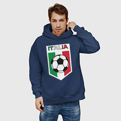 Толстовка оверсайз мужская Футбол Италии, цвет: тёмно-синий — фото 2