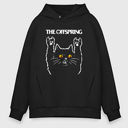Толстовка оверсайз мужская The Offspring rock cat, цвет: черный