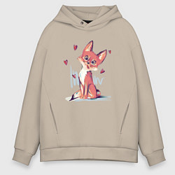 Мужское худи оверсайз Лис кривляется