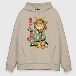 Мужское худи оверсайз Samurai battle cat