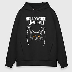 Мужское худи оверсайз Hollywood Undead rock cat