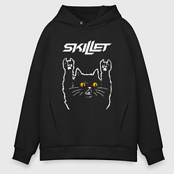 Мужское худи оверсайз Skillet rock cat