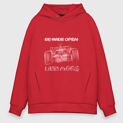 Толстовка оверсайз мужская Be wide open white, цвет: красный