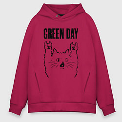 Мужское худи оверсайз Green Day - rock cat