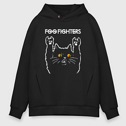 Мужское худи оверсайз Foo Fighters rock cat