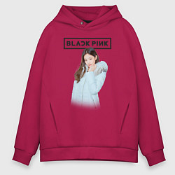 Толстовка оверсайз мужская Jisoo Blackpink winter, цвет: маджента