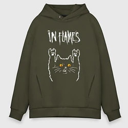 Толстовка оверсайз мужская In Flames rock cat, цвет: хаки