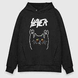 Мужское худи оверсайз Slayer rock cat