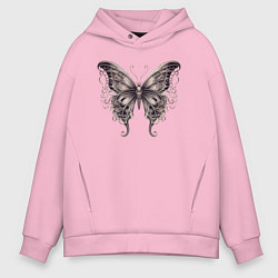 Толстовка оверсайз мужская Бронзовая бабочка, цвет: светло-розовый