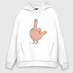 Мужское худи оверсайз Пошлая птичка - смешной фак