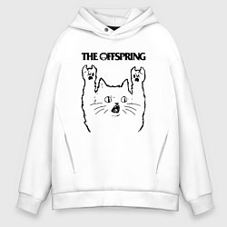 Толстовка оверсайз мужская The Offspring - rock cat, цвет: белый