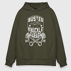 Толстовка оверсайз мужская Busted knuckle, цвет: хаки