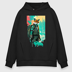 Мужское худи оверсайз Лис-геолог - нейросеть