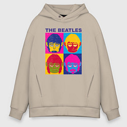 Толстовка оверсайз мужская The Beatles color, цвет: миндальный