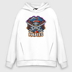 Толстовка оверсайз мужская Pirates team, цвет: белый