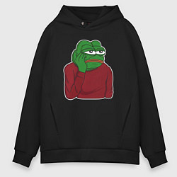 Мужское худи оверсайз Лягушонок Пепе вымотался