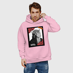 Толстовка оверсайз мужская Rap god, цвет: светло-розовый — фото 2