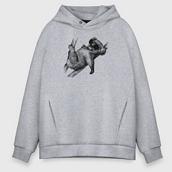 Мужское худи оверсайз Коала отдыхает