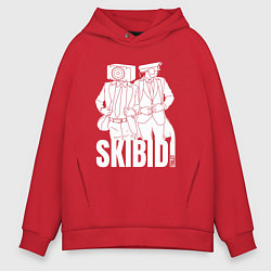 Мужское худи оверсайз Skibidi Toilet Cameraman and Speakerman