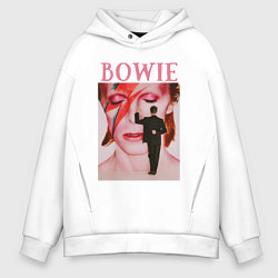 Толстовка оверсайз мужская David Bowie 90 Aladdin Sane, цвет: белый