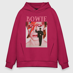 Толстовка оверсайз мужская David Bowie 90 Aladdin Sane, цвет: маджента
