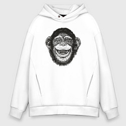 Толстовка оверсайз мужская Smile monkey, цвет: белый