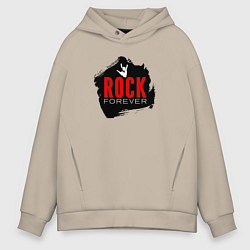 Толстовка оверсайз мужская Rock forever, цвет: миндальный