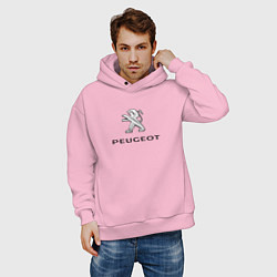 Толстовка оверсайз мужская Peugeot sport auto, цвет: светло-розовый — фото 2
