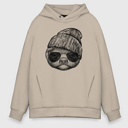 Мужское худи оверсайз Медоед в шапке и очках