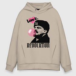 Мужское худи оверсайз Ленин любовь и революция