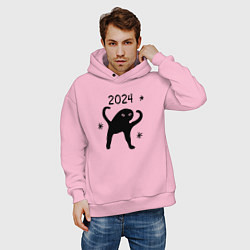 Толстовка оверсайз мужская 2024 - ъуъ мем, цвет: светло-розовый — фото 2