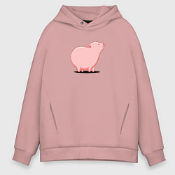 Мужское худи оверсайз Мультяшная свинья