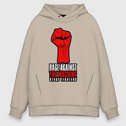 Мужское худи оверсайз Rage against the machine - fist