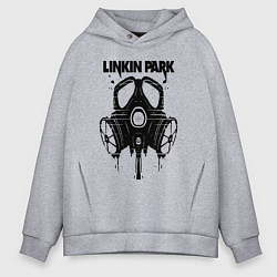 Толстовка оверсайз мужская Linkin Park - gas mask, цвет: меланж