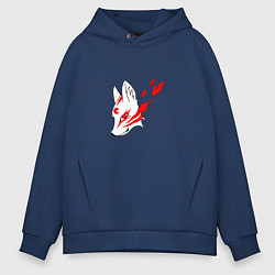 Мужское худи оверсайз Маска демона Кицунэ