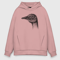 Мужское худи оверсайз Страус профиль