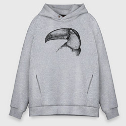 Мужское худи оверсайз Голова тукана