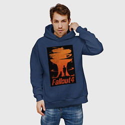 Толстовка оверсайз мужская Fallout 4 dog, цвет: тёмно-синий — фото 2
