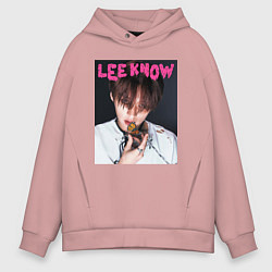 Толстовка оверсайз мужская Lee Know Rock Star Stray Kids, цвет: пыльно-розовый