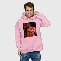Толстовка оверсайз мужская Bulls Jordan, цвет: светло-розовый — фото 2