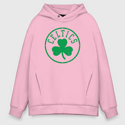 Толстовка оверсайз мужская Boston Celtics clover, цвет: светло-розовый
