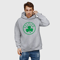 Толстовка оверсайз мужская Boston Celtics clover, цвет: меланж — фото 2