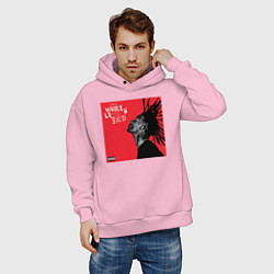 Толстовка оверсайз мужская Wlole lotta, цвет: светло-розовый — фото 2
