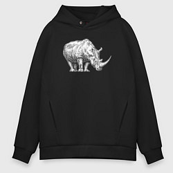 Мужское худи оверсайз Белый носорог