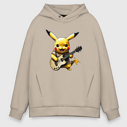 Мужское худи оверсайз Поющий Пикачу