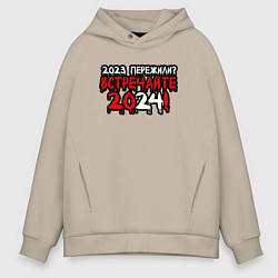 Мужское худи оверсайз 2023 пережили встречайте 2024