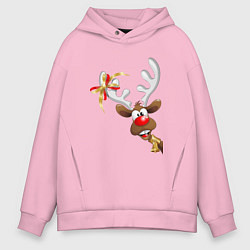 Мужское худи оверсайз Праздничный олень