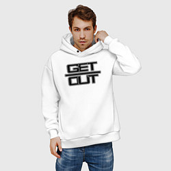 Толстовка оверсайз мужская Get out black, цвет: белый — фото 2