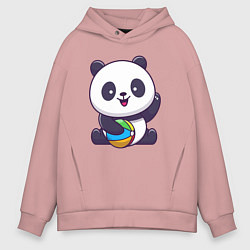 Мужское худи оверсайз Панда с мячиком
